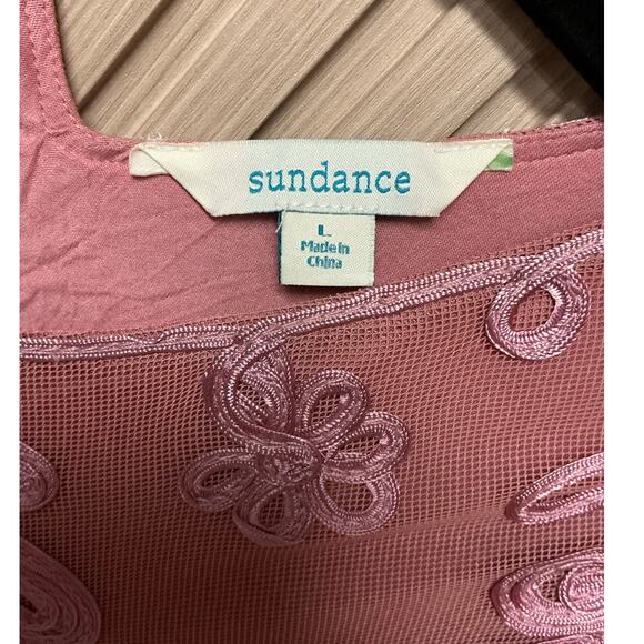 Sundance “Cameo” Sleeveless Embroidered Dress Dusty Pink/Mauve Size L - Picture 3 of 5